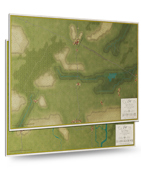 Quatre Bras 1815 / Wartenburg 1813 - mounted maps